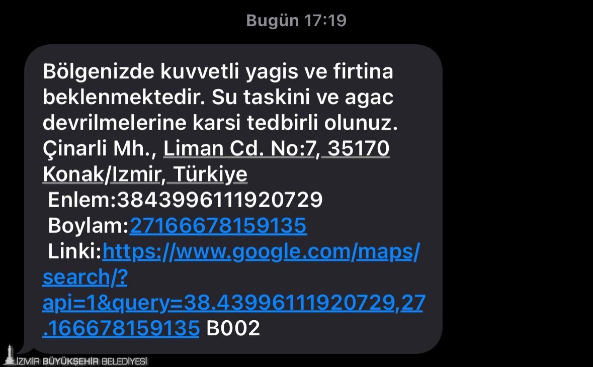 İzmirliler afet durumlarında mesajla bilgilendirilecek