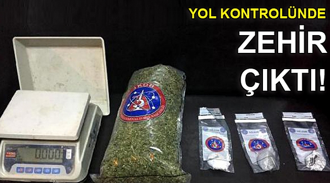 Yol kontrolünde durdurulan araçtan esrar çıktı