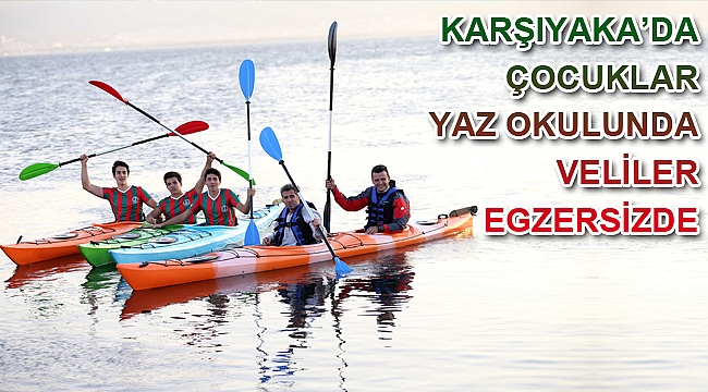 Çocuklar yaz okulunda, veliler egzersizde