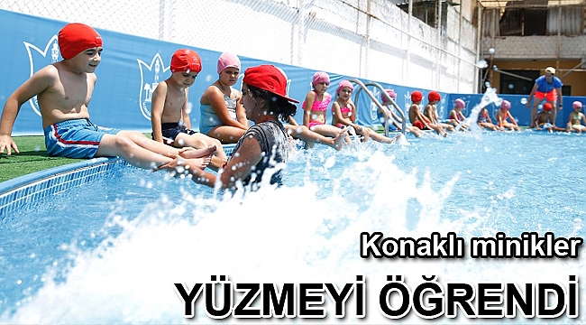 Konaklı minikler yüzmeyi öğrendi