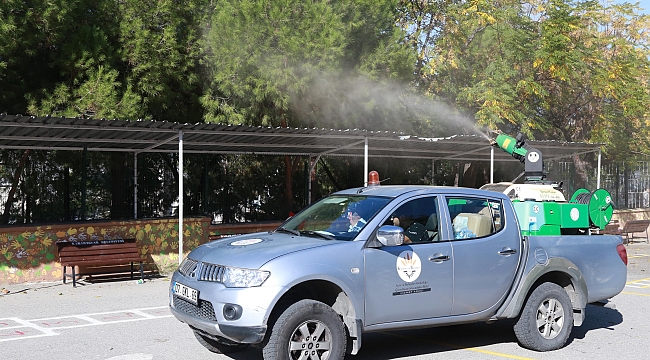 Karabağlar'da çam kese tırtılına karşı ilaçlama