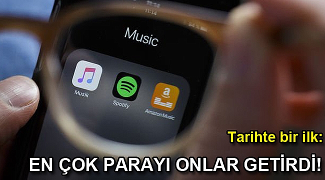 Müzik akışı servisleri ilk kez dijital indirmeleri ve fiziksel satışları geçti