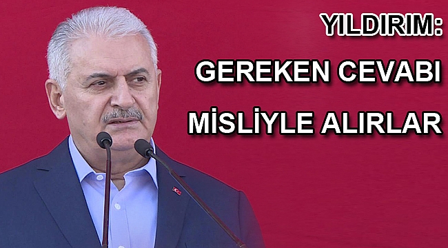 Yıldırım: Gereken cevabı misliyle alırlar