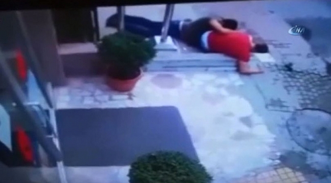 Polisle astsubay arasındaki silahlı kavga kamerada
