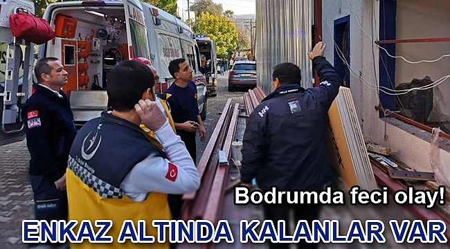 Bodrum'da tadilat yapılan binada çökme: 5 işçi yaralı