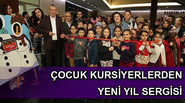 Çocuk kursiyerlerden yeni yıl sergisi