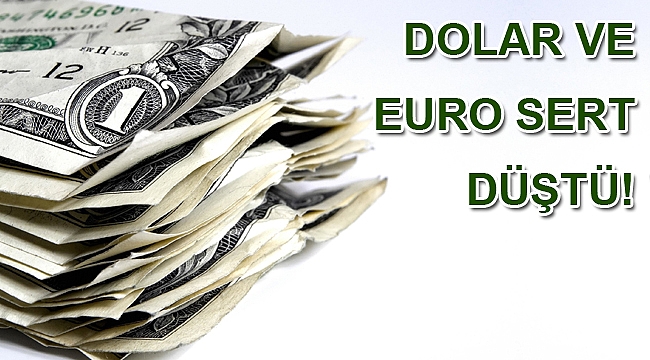 Dolar ve euro sert düştü