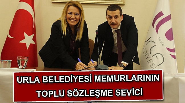 Urla Belediyesi memurlarının toplu sözleşme sevinci
