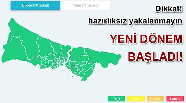 Renk kodlarıyla meteorolojik uyarı dönemi