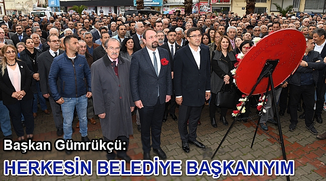 BAŞKAN UTKU GÜMRÜKÇÜ ATATÜRK ANITINA ÇELENK SUNDU