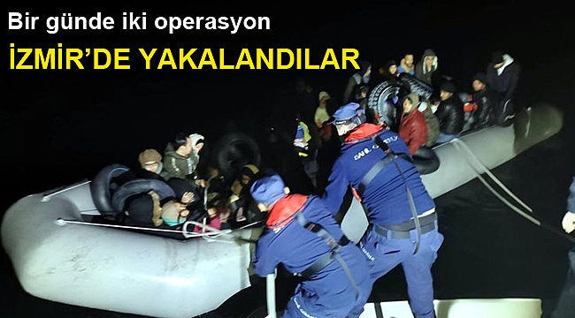 İzmir Karaburun ve Seferihisar'da 75 kaçak göçmen yakalandı