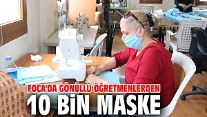 Foça'da gönüllülerden maske 