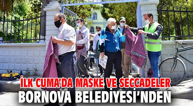 İlk Cuma’da maske ve seccadeler Bornova Belediyesi’nden