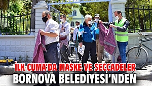 İlk Cuma’da maske ve seccadeler Bornova Belediyesi’nden