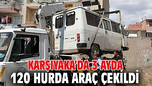 Karşıyaka’da 3 ayda 120 hurda araç çekildi