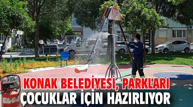 Konak Belediyesi, parkları çocuklar için hazırlıyor