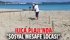 Ilıca Plajı’nda “Sosyal Mesafe Locası”