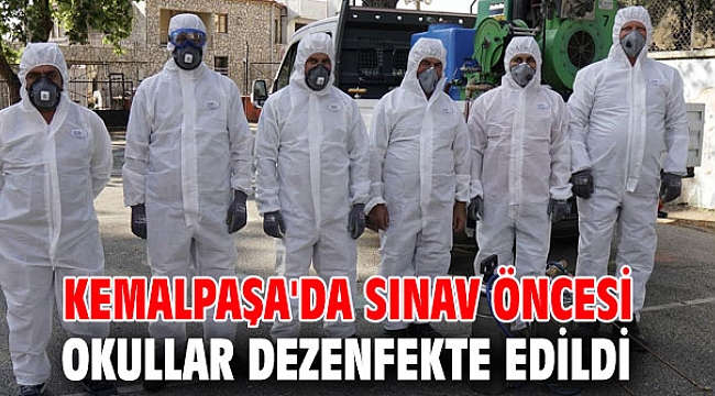Kemalpaşa'da sınav öncesi okullar dezenfekte edildi