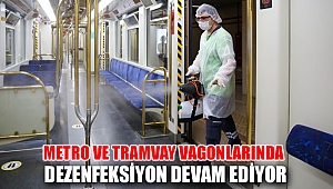 Metro ve tramvay vagonlarında dezenfeksiyon devam ediyor