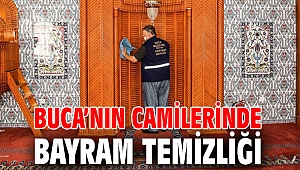 Buca’nın camilerinde bayram temizliği 