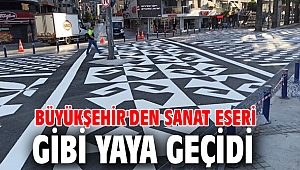 Büyükşehir'den sanat eseri gibi yaya geçidi