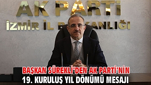 Başkan Sürekli’den AK Parti’nin 19. kuruluş yıl dönümü mesajı
