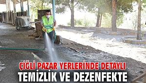 Çiğli Pazar Yerlerinde Detaylı Temizlik ve Dezenfekte