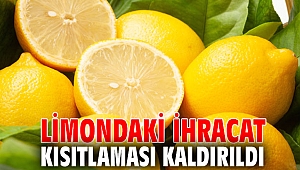 Limondaki ihracat kısıtlaması kaldırıldı