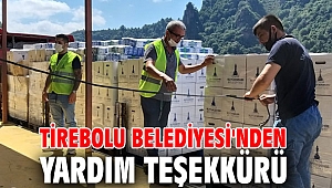 Tirebolu Belediyesi'nden yardım teşekkürü