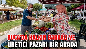 Buca’da Halkın Bakkalı ve üretici pazarına yoğun ilgi!