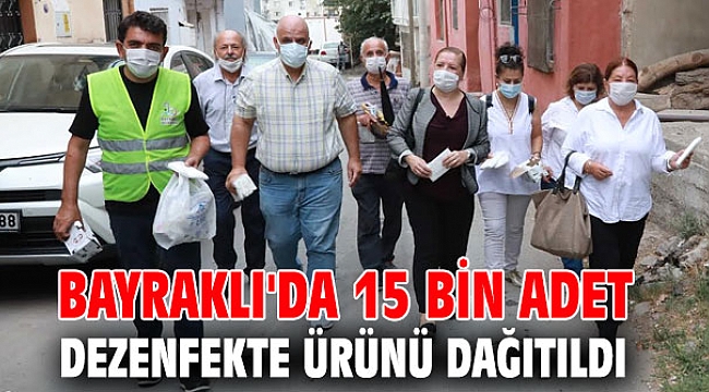 15 bin adet dezenfekte ürün Bayraklılara dağıtıldı
