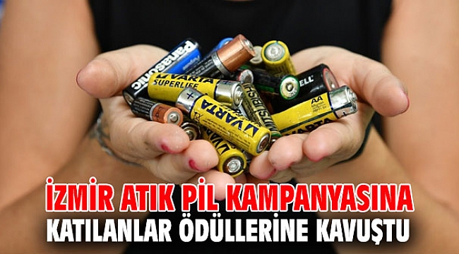 İzmir atık pil kampanyasına katılanlar ödüllerine kavuştu