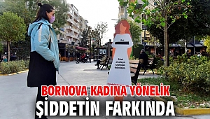 Bornova kadına yönelik şiddetin farkında 