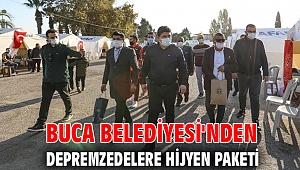 Buca Belediyesi'nden depremzedelere hijyen paketi 
