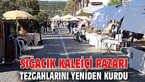 Depremden sonra Sığacık Kaleiçi Pazarı tezgahlarını yeniden kurdu