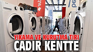 Yıkama ve kurutma tırı, çadır kentte