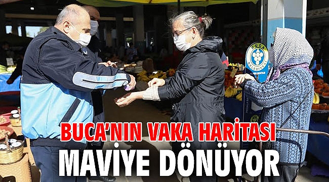 Buca’nın vaka haritası maviye dönüyor