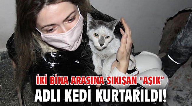 İki bina arasına sıkışan