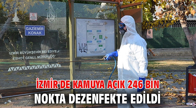 İzmir'de kamuya açık 246 bin nokta dezenfekte edildi