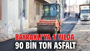 BAYRAKLI’YA 1 YILDA 90 BİN TON ASFALT, 35 BİN METREKARE KİLİT PARKE