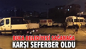 Buca Belediyesi sağanağa karşı seferber oldu