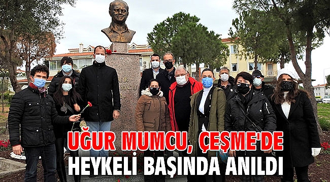 Uğur Mumcu, Çeşme'de, heykeli başında anıldı