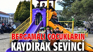 Bergamalı çocukların kaydırak sevinci