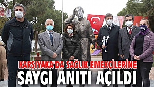 Karşıyaka'da Sağlık emekçilerine saygı anıtı açıldı