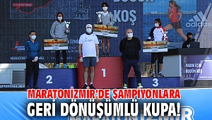 2. Uluslararası İzmir Maratonu'nda şampiyonlara geri dönüşümlü kupa! 