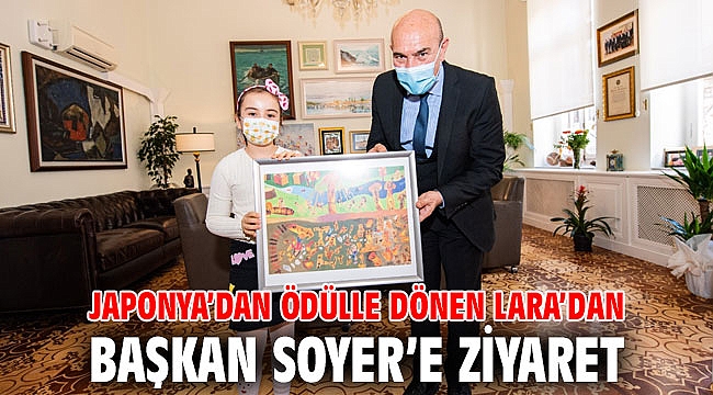 Japonya’dan ödülle dönen Lara’dan Başkan Soyer’e ziyaret