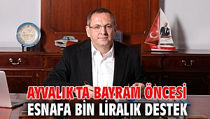 Ayvalık'ta bayram öncesi esnafa bin liralık destek
