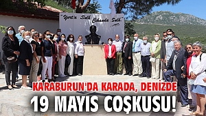 Karaburun'da karada, denizde 19 Mayıs coşkusu! 