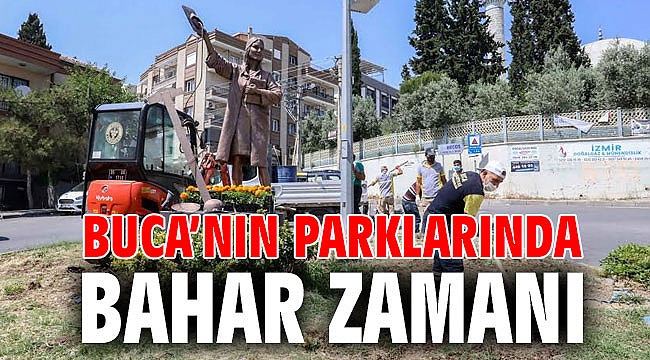 Buca’nın parklarında bahar zamanı