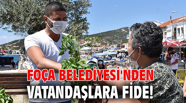 Foça Belediyesi'nden vatandaşlara fide!
